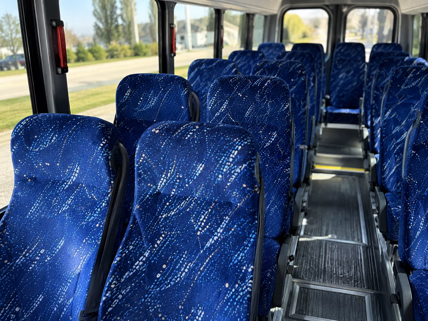 utica 18 passenger minibus inside