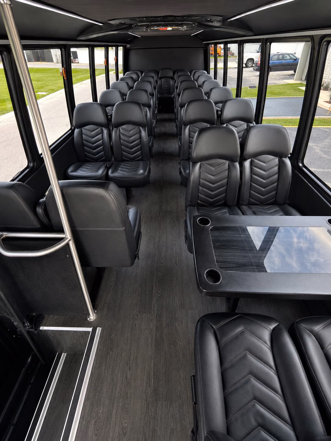 utica 20 passenger minibus inside