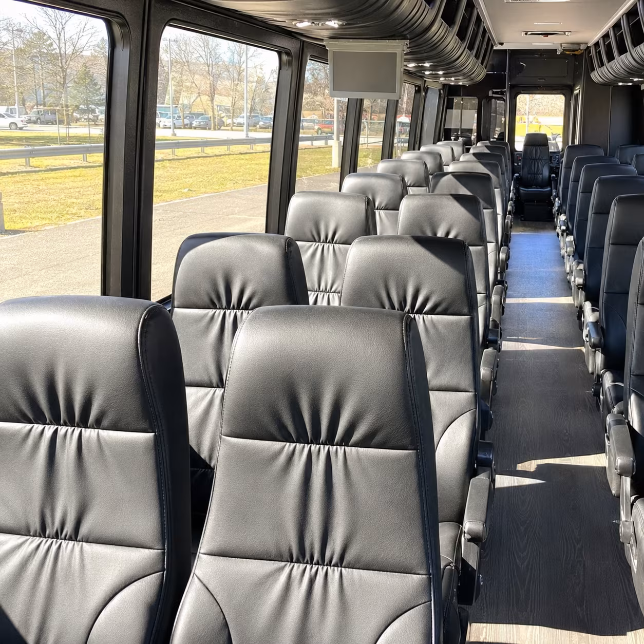 utica 28 passenger minibus inside