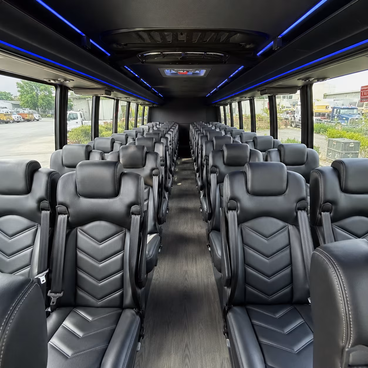 utica 30 passenger minibus inside