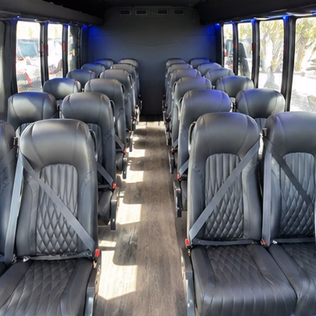 utica 35 passenger minibus interior