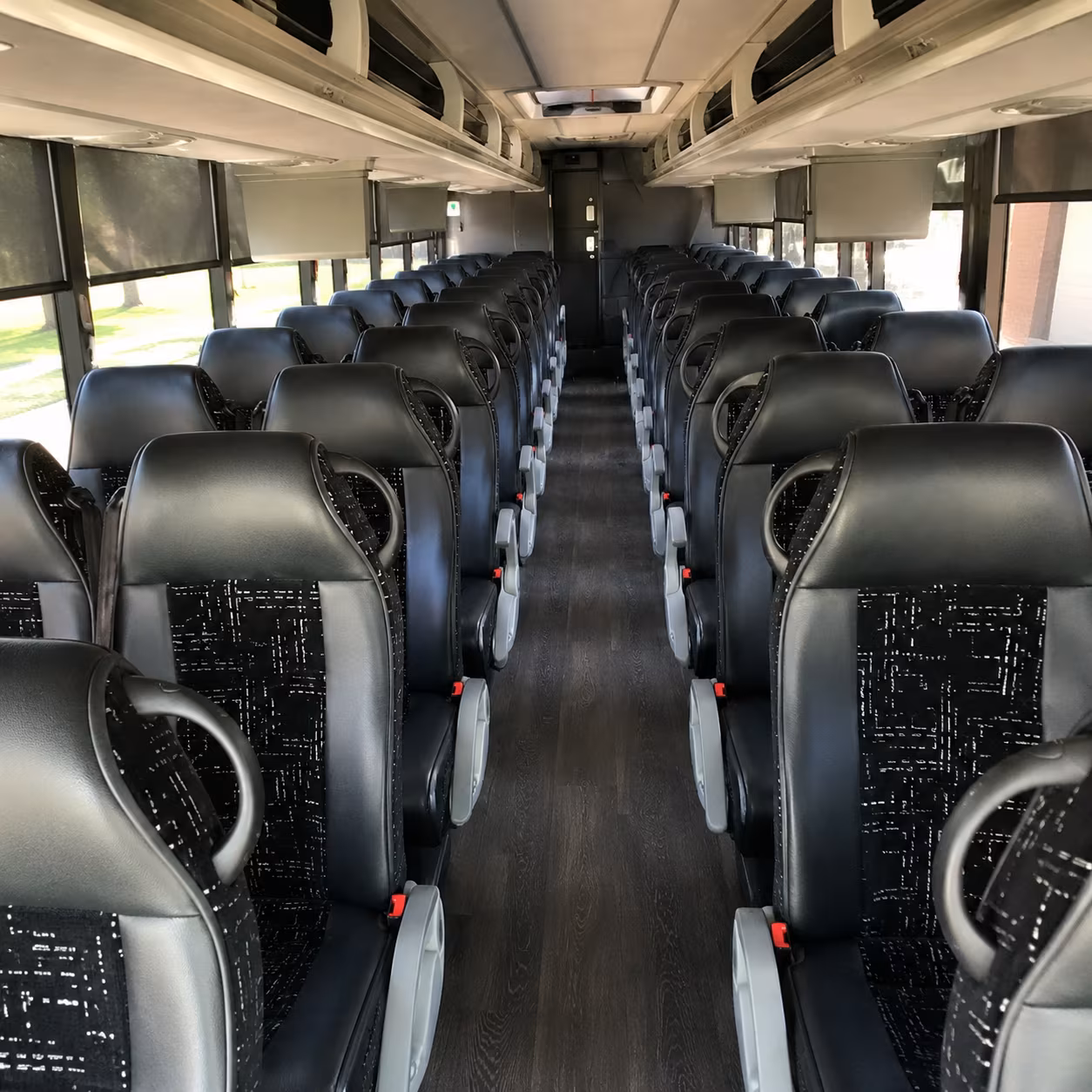 utica 56 passenger charter bus interior
